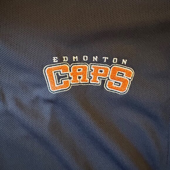 Minor League Baseball Polo Shirt Edmonton Capitals Dry Fit Golf Blue Mens Large - Picture 3 of 7